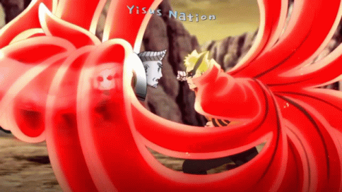 A Cartoon Of A Man Being Attacked By A Red Monster With Ysus Nation Written On The Bottom Right GIF