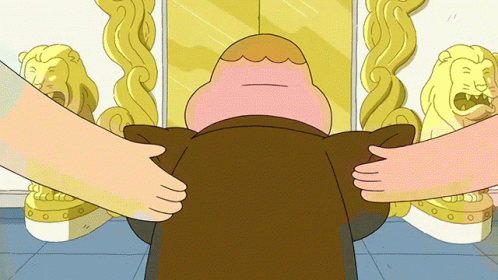 A Cartoon Of A Man Being Hugged By Two Women GIF