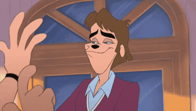 A Cartoon Of A Man Being Touched By A Hand GIF