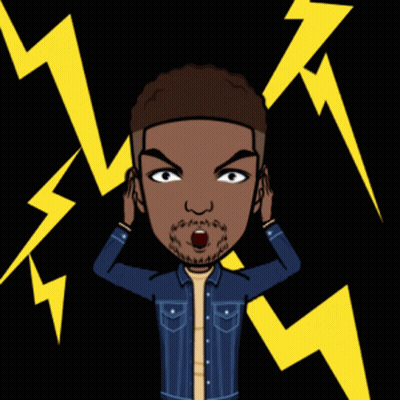 A Cartoon Of A Man Covering His Ears With His Hands With A Lightning Bolt In The Background GIF