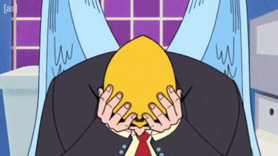 A Cartoon Of A Man Covering His Face With His Hands With The Letters As Visible In The Corner GIF