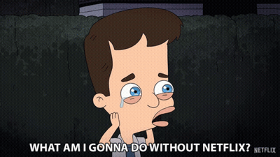A Cartoon Of A Man Crying With The Words What Am I Gonna Do Without Netflix At The Bottom GIF