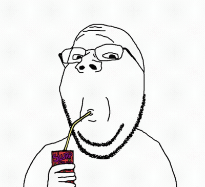 A Cartoon Of A Man Drinking Slurp Juice GIF