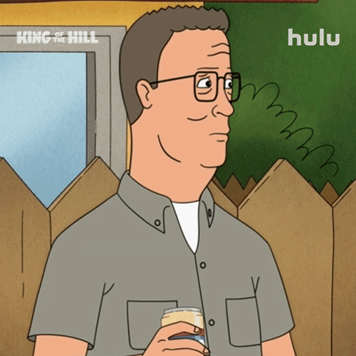 A Cartoon Of A Man From King Of The Hill Holding A Can GIF