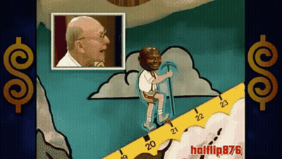 A Cartoon Of A Man Hiking Up A Mountain With The Name Haifilip876 At The Bottom Of The Screen GIF