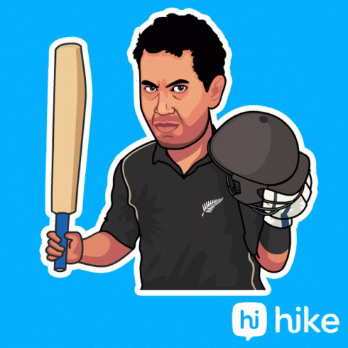A Cartoon Of A Man Holding A Bat And A Helmet With The Words Hi Hike Below Him GIF
