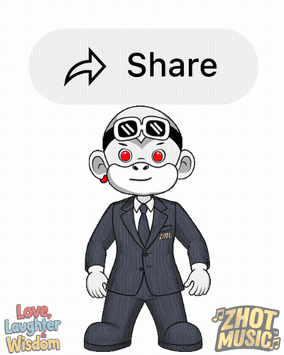 A Cartoon Of A Man Holding A Broken Heart With A Share Button Below It GIF