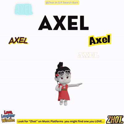 A Cartoon Of A Man Holding A Broken Heart With The Name Axel Written Above Him GIF