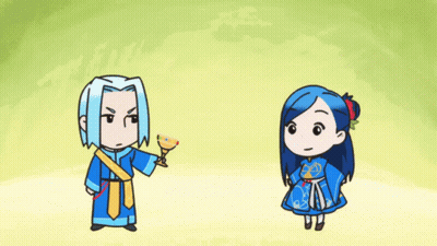A Cartoon Of A Man Holding A Cup And A Woman Screaming GIF