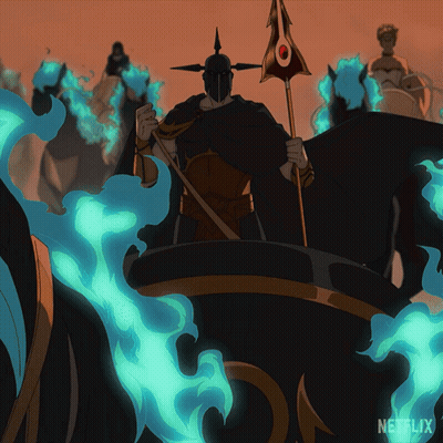 A Cartoon Of A Man Holding A Flag With Netflix Written On The Bottom Right GIF