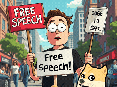 A Cartoon Of A Man Holding A Free Speech Sign GIF
