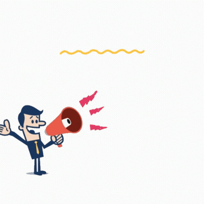A Cartoon Of A Man Holding A Megaphone Says Virtual Internship Program For Hr Interns GIF