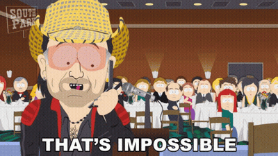 A Cartoon Of A Man Holding A Microphone With The Words That 'S Impossible Below Him GIF