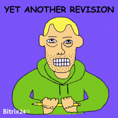 A Cartoon Of A Man Holding A Pencil With The Words Yet Another Revision GIF