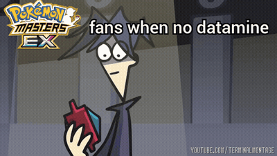 A Cartoon Of A Man Holding A Pokemon Masters Ex Item GIF