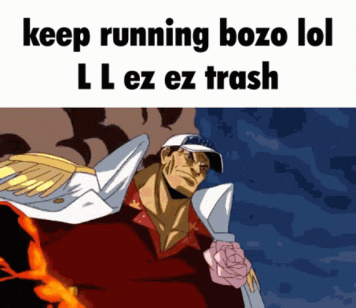 A Cartoon Of A Man Holding A Rose With The Words Keep Running Bozo Lol Ll Ez Ez Trash GIF