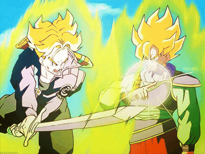 A Cartoon Of A Man Holding A Sword And Another Man Holding A Shield GIF