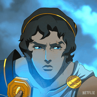 A Cartoon Of A Man Holding A Sword With Netflix Written On The Bottom GIF