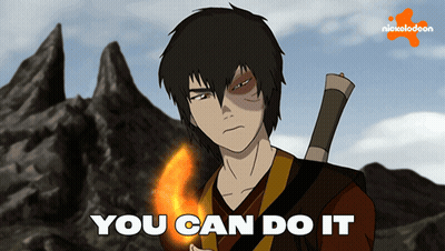 A Cartoon Of A Man Holding A Sword With The Words You Can Do It Below Him GIF