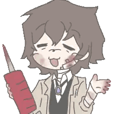 A Cartoon Of A Man Holding A Syringe Sticker