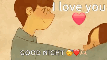 A Cartoon Of A Man Holding A Woman In His Arms With The Words `` I Love You '' . GIF