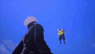 A Cartoon Of A Man Holding Another Man Upside Down In The Air GIF