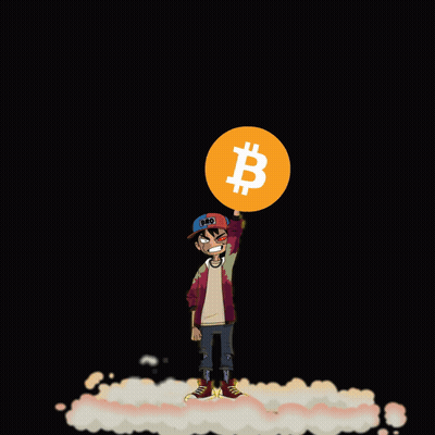 A Cartoon Of A Man Holding Up A Coin With A B On It GIF