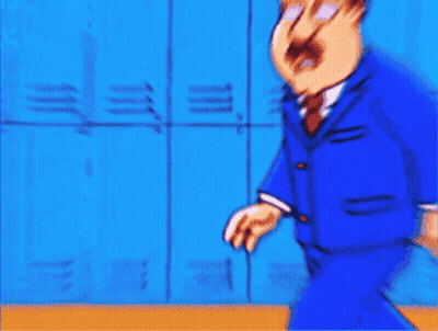 A Cartoon Of A Man In A Blue Suit And Tie Walking With A Boy GIF