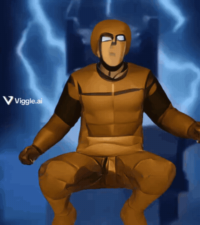 A Cartoon Of A Man In A Costume With The Name Viggle.ai Written Below Him GIF