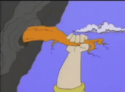 A Cartoon Of A Man In A Hat Holding A Carrot In His Hand GIF