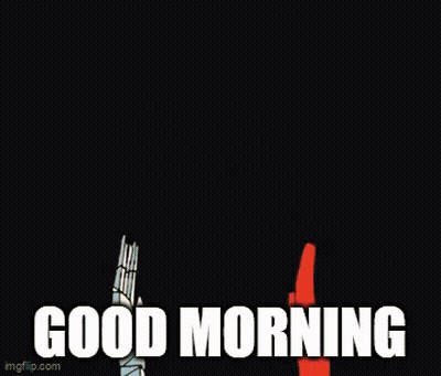 A Cartoon Of A Man In A Hat With The Words Good Morning On The Bottom GIF
