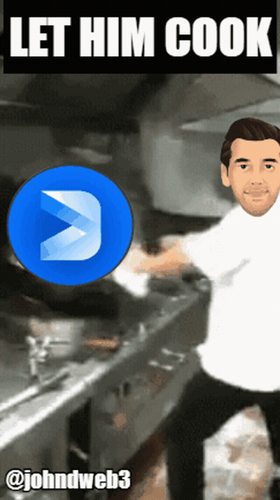 A Cartoon Of A Man In A Kitchen With The Words Let Him Cook Below Him GIF