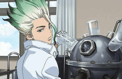 A Cartoon Of A Man In A Lab Coat Holding A Glass GIF