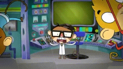 A Cartoon Of A Man In A Lab Coat With Glasses GIF