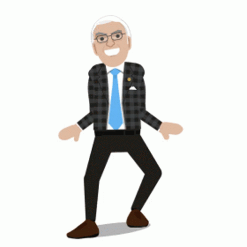 A Cartoon Of A Man In A Plaid Jacket And Tie Dancing GIF