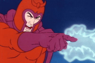 A Cartoon Of A Man In A Purple Costume Pointing At Something . GIF