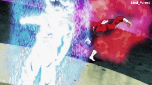 A Cartoon Of A Man In A Red And White Outfit With The Words Lost Forest On The Bottom GIF