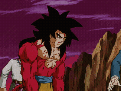 A Cartoon Of A Man In A Red Shirt And A Man In A Blue Suit Standing Next To Each Other GIF
