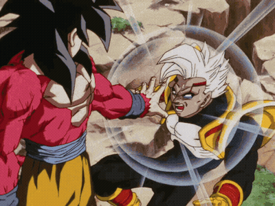 A Cartoon Of A Man In A Red Shirt Fighting Another Man In A Yellow Shirt GIF