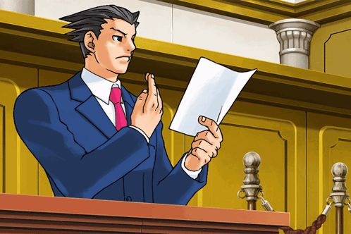 A Cartoon Of A Man In A Suit And Tie Reading A Piece Of Paper GIF