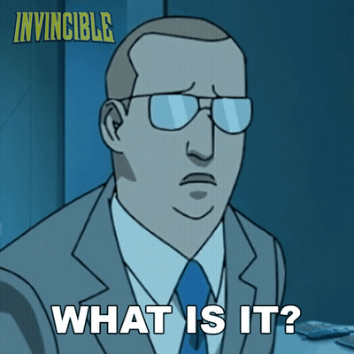 A Cartoon Of A Man In A Suit And Tie Says What Is It GIF