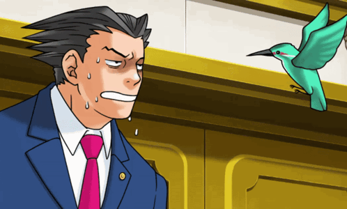 A Cartoon Of A Man In A Suit And Tie With A Bird Flying In The Background GIF