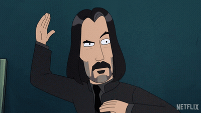 A Cartoon Of A Man In A Suit And Tie With A Netflix Logo On The Bottom Right GIF