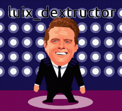 A Cartoon Of A Man In A Suit And Tie With The Name Luix Dextractor On The Bottom GIF