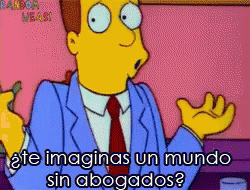 A Cartoon Of A Man In A Suit And Tie With The Words Te Imaginas Un Mundo Sin Abogados GIF