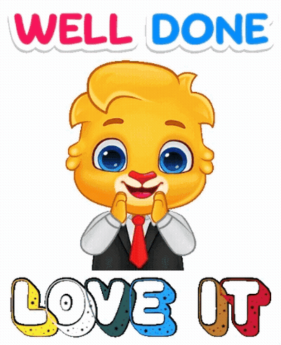 A Cartoon Of A Man In A Suit And Tie With The Words Well Done Love It GIF