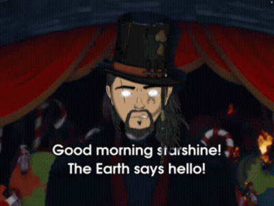 A Cartoon Of A Man In A Top Hat With The Words Good Morning Starshine The Earth Says Hello GIF