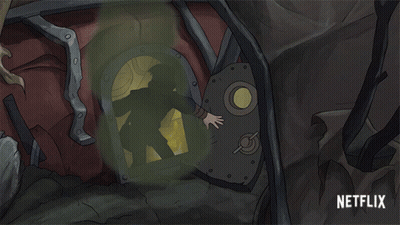 A Cartoon Of A Man In A Tunnel With A Netflix Logo On The Bottom Right GIF