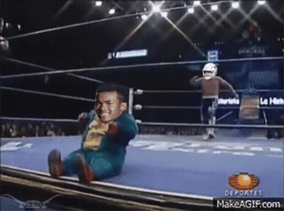 A Cartoon Of A Man In A Wrestling Ring With The Website Makeagif.com In The Corner GIF