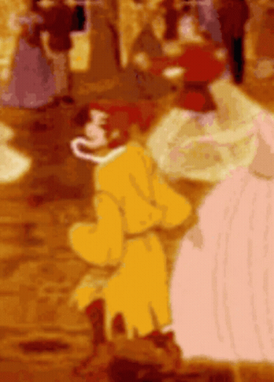 A Cartoon Of A Man In A Yellow Coat Dancing GIF